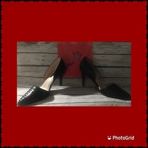 French Connection Forever D’Orsay vegan leather, studded stilettos. Size 11